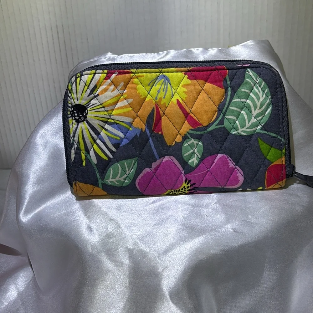 Vera Bradley Multicolor Floral “jazzy blooms”wallet multiple card slots 8” x 5”